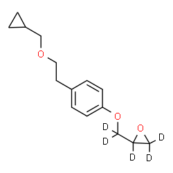 ChemSpider 2D Image | 2-[{4-[2-(Cyclopropylmethoxy)ethyl]phenoxy}(~2~H_2_)methyl](~2~H_3_)oxirane | C15H15D5O3