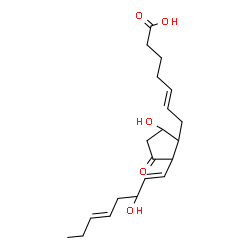 ChemSpider 2D Image | (5E,13E,17E)-9,15-Dihydroxy-11-oxoprosta-5,13,17-trien-1-oic acid | C20H30O5