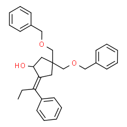 ChemSpider 2D Image | (2E)-4,4-Bis[(benzyloxy)methyl]-2-(1-phenylpropylidene)cyclopentanol | C30H34O3