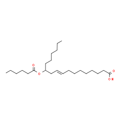 ChemSpider 2D Image | (9E)-12-(Hexanoyloxy)-9-octadecenoic acid | C24H44O4