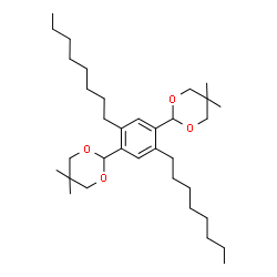 ChemSpider 2D Image | 2,2'-(2,5-Dioctyl-1,4-phenylene)bis(5,5-dimethyl-1,3-dioxane) | C34H58O4