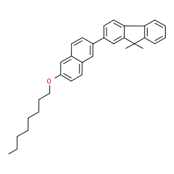 ChemSpider 2D Image | 9,9-Dimethyl-2-[6-(octyloxy)-2-naphthyl]-9H-fluorene | C33H36O