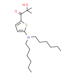 ChemSpider 2D Image | 1-[5-(Dihexylamino)-2-thienyl]-2-hydroxy-2-methyl-1-propanone | C20H35NO2S