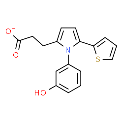 ChemSpider 2D Image | 3-[1-(3-Hydroxyphenyl)-5-(2-thienyl)-1H-pyrrol-2-yl]propanoate | C17H14NO3S