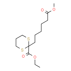 ChemSpider 2D Image | Ethyl 2-(6-methoxy-6-oxohexyl)-1,3-dithiane-2-carboxylate | C14H24O4S2