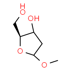 ChemSpider 2D Image | Methyl (3xi)-2-deoxy-L-glycero-pentofuranoside | C6H12O4