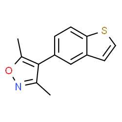 ChemSpider 2D Image | 4-(Benzo[b]thiophen-5-yl)-3,5-dimethylisoxazole | C13H11NOS