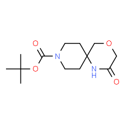 ChemSpider 2D Image | tert-Butyl 2-oxo-4-oxa-1,9-diazaspiro[5.5]undecane-9-carboxylate | C13H22N2O4