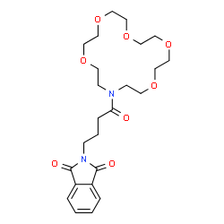 ChemSpider 2D Image | 2-[4-Oxo-4-(1,4,7,10,13-pentaoxa-16-azacyclooctadecan-16-yl)butyl]-1H-isoindole-1,3(2H)-dione | C24H34N2O8