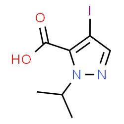 ChemSpider 2D Image | 4-IODO-2-ISOPROPYLPYRAZOLE-3-CARBOXYLIC ACID | C7H9IN2O2
