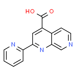 ChemSpider 2D Image | 2-(2-Pyridinyl)-1,7-naphthyridine-4-carboxylic acid | C14H9N3O2