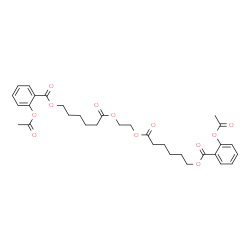ChemSpider 2D Image | 1,2-Ethanediylbis(oxy-6-oxo-6,1-hexanediyl) bis(2-acetoxybenzoate) | C32H38O12