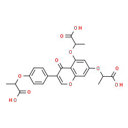 ChemSpider 2D Image | 2-{4-[5,7-Bis(1-carboxyethoxy)-4-oxo-4H-chromen-3-yl]phenoxy}propanoic acid | C24H22O11