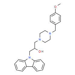 ChemSpider 2D Image | 1-Carbazol-9-yl-3-[4-(4-methoxy-benzyl)-piperazin-1-yl]-propan-2-ol | C27H31N3O2