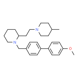 ChemSpider 2D Image | 1-[(4'-Methoxy-4-biphenylyl)methyl]-2-[2-(4-methyl-1-piperidinyl)ethyl]piperidine | C27H38N2O