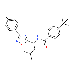 ChemSpider 2D Image | N-{1-[3-(4-Fluorophenyl)-1,2,4-oxadiazol-5-yl]-3-methylbutyl}-4-(2-methyl-2-propanyl)benzamide | C24H28FN3O2