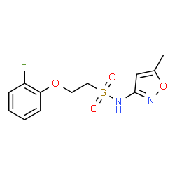 ChemSpider 2D Image | 2-(2-Fluorophenoxy)-N-(5-methyl-1,2-oxazol-3-yl)ethanesulfonamide | C12H13FN2O4S
