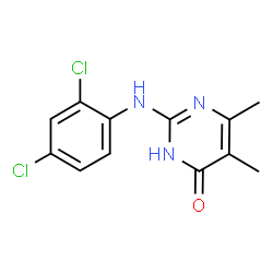 ChemSpider 2D Image | 2-[(2,4-Dichlorophenyl)amino]-5,6-dimethyl-4(1H)-pyrimidinone | C12H11Cl2N3O