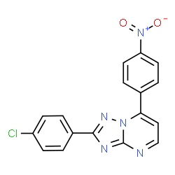 ChemSpider 2D Image | 2-(4-Chlorophenyl)-7-(4-nitrophenyl)[1,2,4]triazolo[1,5-a]pyrimidine | C17H10ClN5O2