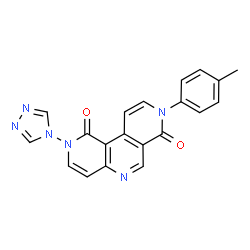 ChemSpider 2D Image | 8-(4-Methylphenyl)-2-(4H-1,2,4-triazol-4-yl)pyrido[3,4-c][1,6]naphthyridine-1,7(2H,8H)-dione | C20H14N6O2