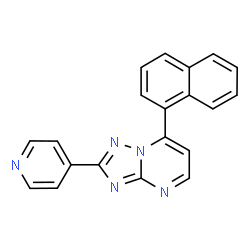 ChemSpider 2D Image | 7-(1-Naphthyl)-2-(4-pyridinyl)[1,2,4]triazolo[1,5-a]pyrimidine | C20H13N5