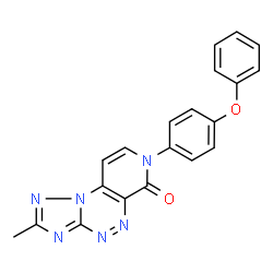 ChemSpider 2D Image | 2-Methyl-7-(4-phenoxyphenyl)pyrido[4,3-e][1,2,4]triazolo[5,1-c][1,2,4]triazin-6(7H)-one | C20H14N6O2