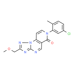ChemSpider 2D Image | 7-(5-Chloro-2-methylphenyl)-2-(methoxymethyl)pyrido[3,4-e][1,2,4]triazolo[1,5-a]pyrimidin-6(7H)-one | C17H14ClN5O2