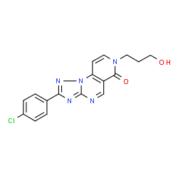 ChemSpider 2D Image | 2-(4-Chlorophenyl)-7-(3-hydroxypropyl)pyrido[3,4-e][1,2,4]triazolo[1,5-a]pyrimidin-6(7H)-one | C17H14ClN5O2