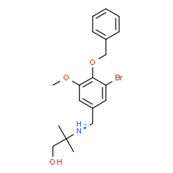 ChemSpider 2D Image | N-[4-(Benzyloxy)-3-bromo-5-methoxybenzyl]-1-hydroxy-2-methyl-2-propanaminium | C19H25BrNO3