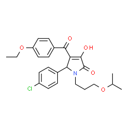 ChemSpider 2D Image | 5-(4-Chlorophenyl)-4-(4-ethoxybenzoyl)-3-hydroxy-1-(3-isopropoxypropyl)-1,5-dihydro-2H-pyrrol-2-one | C25H28ClNO5