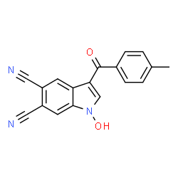 ChemSpider 2D Image | 1-Hydroxy-3-(4-methylbenzoyl)-1H-indole-5,6-dicarbonitrile | C18H11N3O2