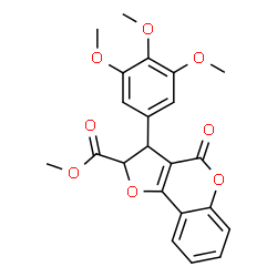 ChemSpider 2D Image | Methyl 4-oxo-3-(3,4,5-trimethoxyphenyl)-2,3-dihydro-4H-furo[3,2-c]chromene-2-carboxylate | C22H20O8