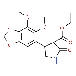 ChemSpider 2D Image | Ethyl 4-(6,7-dimethoxy-1,3-benzodioxol-5-yl)-2-oxo-3-pyrrolidinecarboxylate | C16H19NO7
