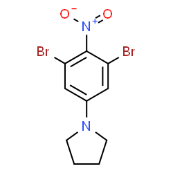 ChemSpider 2D Image | 1-(3,5-Dibromo-4-nitrophenyl)pyrrolidine | C10H10Br2N2O2