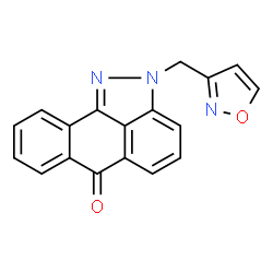 ChemSpider 2D Image | 2-(1,2-Oxazol-3-ylmethyl)dibenzo[cd,g]indazol-6(2H)-one | C18H11N3O2