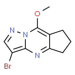 ChemSpider 2D Image | 3-Bromo-8-methoxy-6,7-dihydro-5H-cyclopenta[d]pyrazolo[1,5-a]pyrimidine | C10H10BrN3O