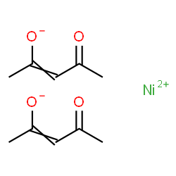 ChemSpider 2D Image | Nickel(2+) bis(4-oxo-2-penten-2-olate) | C10H14NiO4