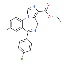 ChemSpider 2D Image | Ethyl 8-fluoro-6-(4-fluorophenyl)-4H-imidazo[1,5-a][1,4]benzodiazepine-3-carboxylate | C20H15F2N3O2