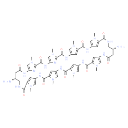 ChemSpider 2D Image | (23R,52R)-23,52-Diamino-5,11,17,28,34,40,46,57-octamethyl-2,5,8,11,14,17,20,25,28,31,34,37,40,43,46,49,54,57,60,61-icosaazanonacyclo[54.2.1.1~4,7~.1~10,13~.1~16,19~.1~27,30~.1~33,36~.1~39,42~.1~45,48~
]hexahexaconta-1(58),4(66),6,10(65),12,16(64),18,27(63),29,33(62),35,39(61),41,45(60),47,56(59)-hexadecaene-3,9,15,21,26,32,38,44,50,55-decone | C54H62N22O10