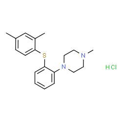 ChemSpider 2D Image | 1-{2-[(2,4-Dimethylphenyl)sulfanyl]phenyl}-4-methylpiperazine hydrochloride (1:1) | C19H25ClN2S