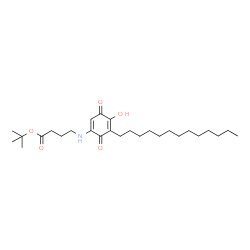 ChemSpider 2D Image | 2-Methyl-2-propanyl 4-[(4-hydroxy-3,6-dioxo-5-tridecyl-1,4-cyclohexadien-1-yl)amino]butanoate | C27H45NO5