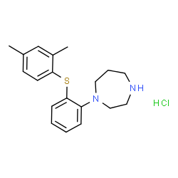 ChemSpider 2D Image | 1-{2-[(2,4-Dimethylphenyl)sulfanyl]phenyl}-1,4-diazepane hydrochloride (1:1) | C19H25ClN2S