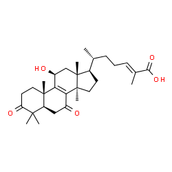 ChemSpider 2D Image | (11beta,24E)-11-Hydroxy-3,7-dioxolanosta-8,24-dien-26-oic acid | C30H44O5