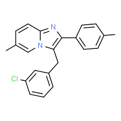 ChemSpider 2D Image | 3-(3-Chlorobenzyl)-6-methyl-2-(4-methylphenyl)imidazo[1,2-a]pyridine | C22H19ClN2