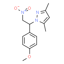 ChemSpider 2D Image | 1-[1-(4-Methoxyphenyl)-2-nitroethyl]-3,5-dimethyl-1H-pyrazole | C14H17N3O3