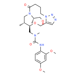 ChemSpider 2D Image | 3-(2,4-dimethoxyphenyl)-1-[[(8R,9R)-6-[(2S)-1-hydroxypropan-2-yl]-8-methyl-5-oxo-10-oxa-1,6,14,15-tetrazabicyclo[10.3.0]pentadeca-12,14-dien-9-yl]methyl]-1-methylurea | C25H38N6O6