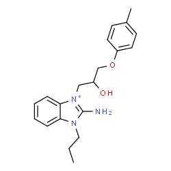 ChemSpider 2D Image | 2-Amino-3-[2-hydroxy-3-(4-methylphenoxy)propyl]-1-propyl-1H-benzimidazol-3-ium | C20H26N3O2