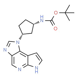 ChemSpider 2D Image | 2-Methyl-2-propanyl [(1S,3R)-3-(imidazo[4,5-d]pyrrolo[2,3-b]pyridin-1(5H)-yl)cyclopentyl]carbamate | C18H23N5O2