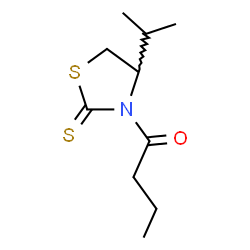 ChemSpider 2D Image | 1-(4-Isopropyl-2-thioxo-1,3-thiazolidin-3-yl)-1-butanone | C10H17NOS2