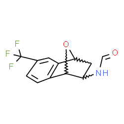 ChemSpider 2D Image | N-[4-(Trifluoromethyl)-11-oxatricyclo[6.2.1.0~2,7~]undeca-2,4,6-trien-9-yl]formamide | C12H10F3NO2